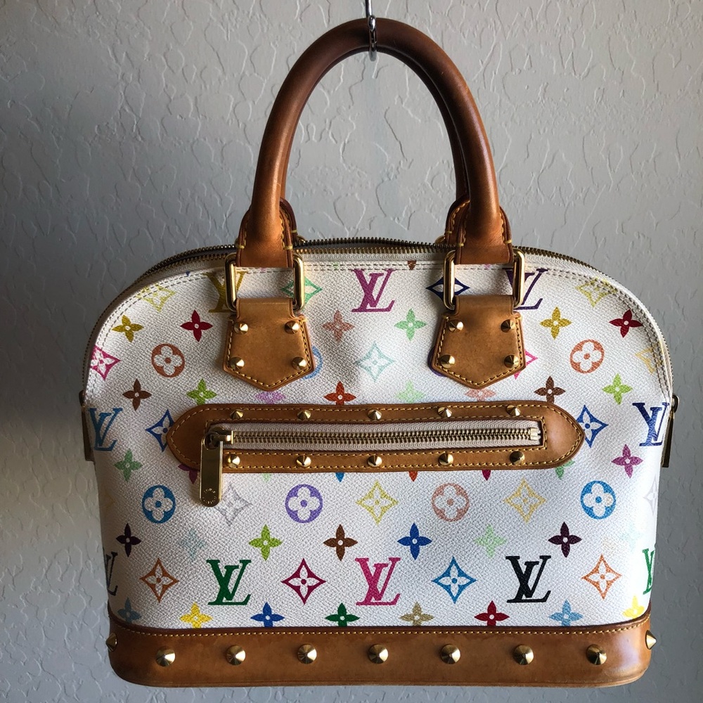 Authentic Louis Vuitton Alma Multicolor White